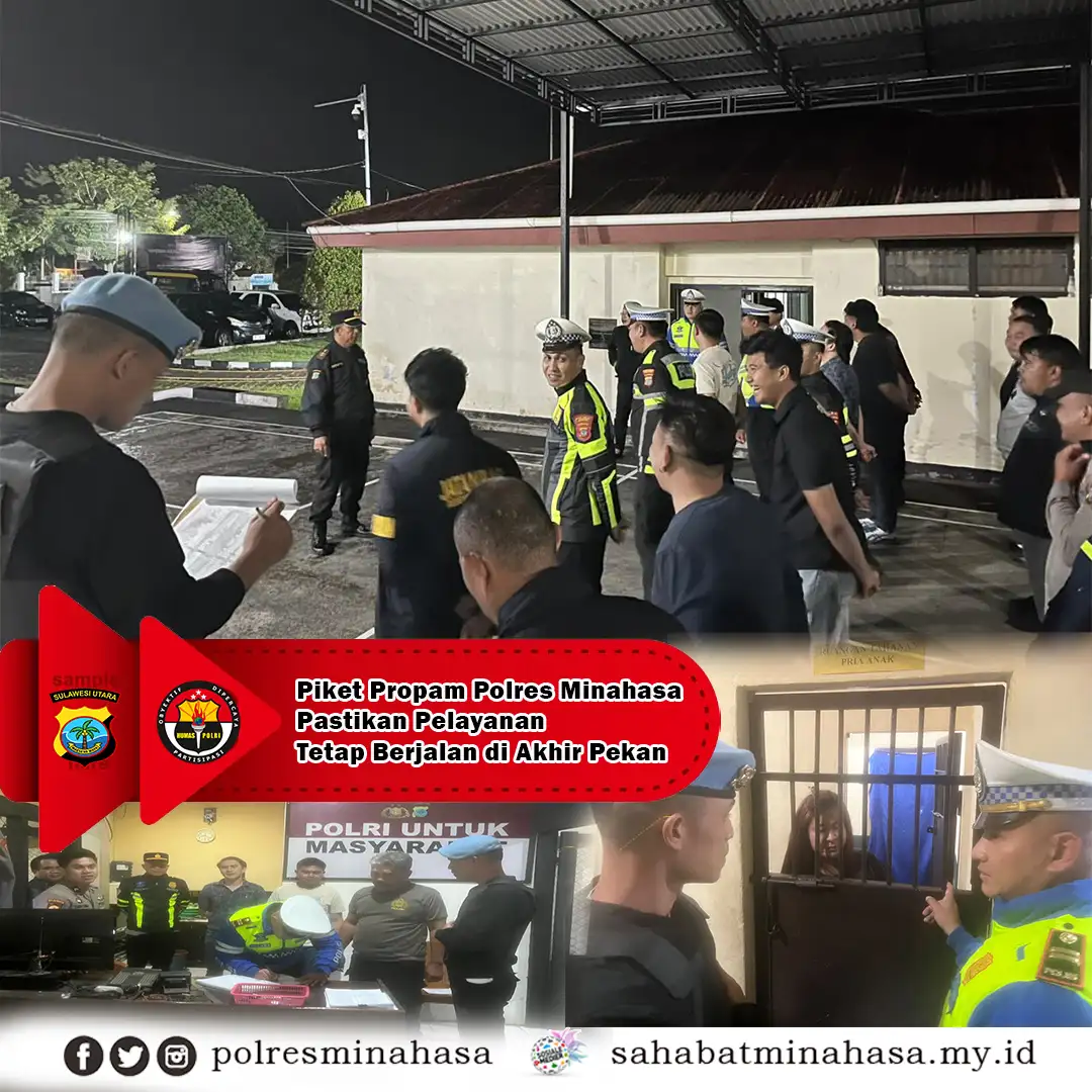 Piket Propam Polres Minahasa Pastikan Pelayanan Tetap Berjalan di Akhir Pekan